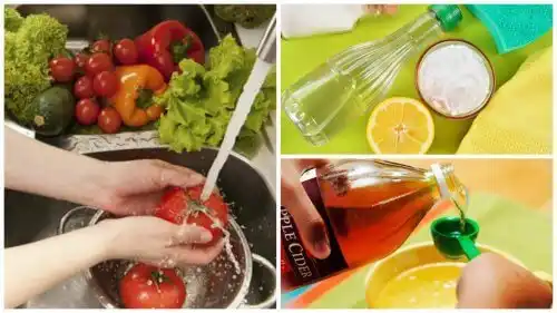 Usar vinagre para limpiar frutas y verduras tratadas