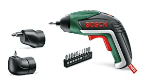 Juego de destornilladores inalámbricos IXO V de Bosch Home and Garden (3,6 voltios, adaptador de ángulo, adaptador de ángulo desplazado, 10 puntas de destornillador, puntas de cargador USB, en estuche metálico)